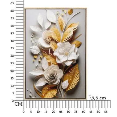 OBRAZ NA PŁÓTNIE LAKIEROWANY FLORA Z RAMĄ 42 3,5 62 cm